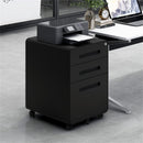 3 Drawer Mobile File Cabinet Under Desk Office, Simple Style Versatile Storage Cabinet For Legal / Letter / A4 Files, 5 Wheel Design Anti-Tilting Cold Rolled Steel Waterproof Moisture-Proof by HouseOfZazla