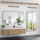 Bathroom Mirror 55" x 30", Large Rectangle Wall Mirror, Black Metal Frame Wall Mounted Mirrors for Bathroom, Vanity, Bedroom, Entryway Decor(Horizontal/Vertical) by CozyNest Decor
