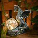 TERESA'S COLLECTIONS Garden Sculptures & Statues, Solar Dragon Outdoor Statues Figurines, Resin Bronze Gothic Garden Decor Lawn Ornaments Patio Yard Decorations Gifts for Mom Women, 8" by GreenHaven Gardens