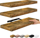 Sorbus Floating Shelves for Wall - 24" Bathroom Shelves, Wall Decor for Bedroom, Kitchen, Living Room, Home Decor & Book storage - Mounted Floating Shelf with Invisible Brackets (Rustic Brown, 3 Pack) by CozyNest Decor