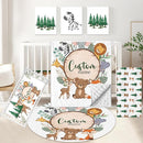 Personalized Baby Crib Bedding Set, 5 Pcs Custom Nursery Bedding Set for Girl Boy, Soft Jungle Animals Crib Set with Name, Double Layer Baby Bedding Crib Set, Toddlers Infants Customized Gift by TinyTreasures Baby Boutique