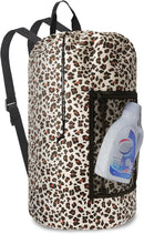 Laundry Bag Backpack Durable Laundry Bag with Shoulder Straps and Mesh Pockets Portable Laundry Dirty Clothes Hamper Bag for College Dorm (Leopard Print) by CozyNest Decor