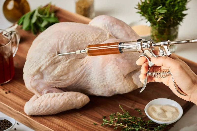 J&B Goods Professional Automatic BBQ Meat Marinade Injector Gun Kit with Case, 2 oz Large Capacity Barrel and 4 Commercial Grade Marinade Needles., photo 4 of 6