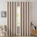 MIULEE 100% Blackout Linen Textured Curtains for Bedroom Solid Thermal Insulated Natural Beige Grommet Room Darkening Curtains & Drapes Luxury Decor for Living Room Nursery 62 x 90 Inch (2 Panels) by TinyTreasures Baby Boutique