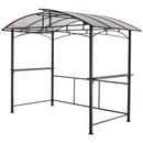 Grill Gazebo 8X5Ft, Outdoor Patio Canopy, Bbq Shelter With Steel Hardtop And Side Shelves - Black by HouseOfZazla