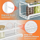 Spice Rack wall mounted 4 Pack, Space-Saving Spice Organizer for Spice Jars and Seasonings,Screw or Adhesive Hanging Spice Rack Organizer for Your Kitchen Cabinet,or Pantry Door,White by CozyNest Decor