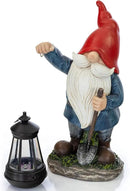 VP Home Earnest Garden Gnomes with Lantern Lawn Gnome Great Addition for Your Garden Solar Powered Light Garden Knome Christmas Decorations Gifts for Outside Patio Lawn by GreenHaven Gardens