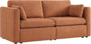 CHITA Small Modular Sectional Fabric Sofa Set, Extra Comfty Loveseat Cloud Couch, FSC Certified Modular Sectional Couch for Living Room, 78 inch Width,2 Seat Modular Sofa, Terracotta by CozyNest Decor