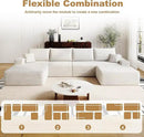 136" Sectional Couches for Living Room Modern Modular Sofa with L-Shape Couchs Upholstered Boneless Couch Deep Seat Sectional Couch with Chaise (White, Left Facing Chaise+3Seaters+Ottoman) by CozyNest Decor