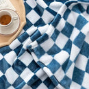 LOMAO Throw Blankets Flannel Blanket with Checkerboard Grid Pattern Soft Throw Blanket for Couch, Bed, Sofa Luxurious Warm and Cozy for All Seasons (Navy, 50"x60") by CozyNest Decor