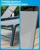 Aluminum Chaise Lounge Chair Outdoor, Foldable Patio Lounge Chair 2 Sets with Table Assemble-Free, Pool Lounge Chairs with 5 Adjustable Backrest, Outdoor Lounge Chairs for Outside Poolside Brown by GreenHaven Gardens