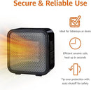 Amazon Basics Ceramic Space Heater, Mini Heater for Office Desk, Portable Tent Heater for Camping (Indoor Use), 500 W, With Tip-Over Protection, Lightweight (1.4 LBS), Black, 5.87”D x 3.15”W x 5.95”H by CozyNest Decor