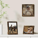Vittanly 8x8 Picture Frames Set of 9, Shatter Resistant Plexiglass, Display 4x4 Pictures with Mat or 8x8 without Mat, Photo Frames for Wall Mount, Engineered Wood, Brown by CozyNest Decor