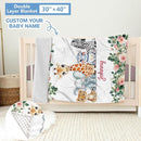 Custom 5-Piece Baby Crib Bedding Set, Personalized Name for Kid Toddler, Animal Nursery for Boy Girl, Double Layer, Customized Gift for Infant by TinyTreasures Baby Boutique