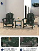 KINGYES HDPE Adirondack Chair Set of 6, Classic All-Weather Adirondack Chair, Green by GreenHaven Gardens