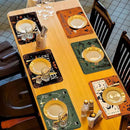 Halloween Placemats Set of 6 Gothic Bat Plastic Table Mats Pumpkin Witch Skull Ghost Halloween Place Mats Washable Vinyl Rustic Table Decoration for Indoor Outdoor Party Kitchen Dining by CozyNest Decor
