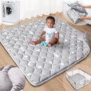 Baby Play Mat, 50x50 Playpen Mat with Super Soft Touch, Activity Mat with Upgraded Anti-Slip Bottom, Machine Washable Crawling Mat for Floor & Picnic (Boho Gray) by TinyTreasures Baby Boutique