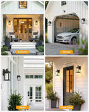 VIANIS 2 Packs Motion Sensor Outdoor Lights for House, Dusk to Dawn Front Porch Light, Black Gold Outdoor Light Fixture Sconce with Tempered Glass for House, Doorway, Entryway,Hardwired, Non-Solar by GreenHaven Gardens