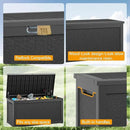 KAMABOKO 260 Gallon Outdoor Storage Box, Resin Deck Boxes Indoor and outdoor, Waterproof Storage Box Lockable Lid for Garden Tools, Package Delivery, Patio Cushions, Black by GreenHaven Gardens