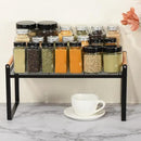 PATIKIL Kitchen Cabinet Shelf Organizer, Wood Counter Shelf Stackable Storage Shelf For Cupboard, Pantry, Corner, Under Sink - Black by CozyNest Decor