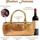 Wine Clutch Bag (Thermal Insulated) Trendy Women’s Carry Tote | Holds Red & White 750mL Bottles | Trendy Fashion | Incl. Portable Waiter-Style Corkscrew by TinyTreasures Baby Boutique