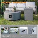 32 Inch Fire Pit Table, 3-Piece Outdoor Propane Fire Pit Table 65,000 BTU Round Gas Firepit, Wind Guard, 16 inches Tank Side Table and Baking Sheet for Garden, Patio, Grey by GreenHaven Gardens