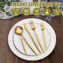 40 Piece Gold Silverware Set for 8, Terlulu Stainless Steel Flatware Set, Gold Cutlery Set Utensils Set, Tableware Include Forks Knives Spoons for Home Kitchen Restaurant Wedding, Satin Finish by CozyNest Decor