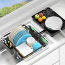 LEMIKKLE Roll Up Dish Drying Rack, Over The Sink Dish Drainer Rack, Foldable Sink Drying Rack, Anti-Slip Silicone Wrapped Dish Drainer for Kitchen Counter by CozyNest Decor