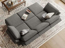 Belffin Terry Fabric Modular Sectional Sleeper Sofa Bed with Storage Convertible Sectional Couches for Living Room 6 Seaters Light Grey Modular Sofa by CozyNest Decor
