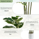 Artificial Rubber Plant 6FT Faux Plants Indoor Fake Rubber Tree with White Planter, Tall Fake Plants Potted Tree Floor Plant in Pot, Artificial Trees for Home Office Room Outdoor Decor by CozyNest Decor