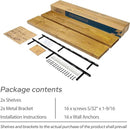 BGMG Wood Floating Shelves 48 inch Set of 2, Rustic Wooden Wall Mount Shelves for Living Room Bedroom Kitchen Farmhouse-48x6.7x1.25 inch- Gold Oak by CozyNest Decor