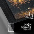 Tree Painting Wall Art for Office - Hand Painted Gold and Black Canvas Wall Art for Living Room - Black Framed Wall Art for Bedroom Size 29" x 59" by CozyNest Decor