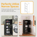 47.24" H Metal Narrow Bathroom Storage Cabinet Pantry Storage Cabinet, 2 Adjustable Shelves for Kitchen, Home Office, Living Room, Dinning Room (Black) by CozyNest Decor