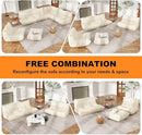 Full Foam Loveseat Sofa,Adults Bean Bag Chairs Floor Couch with Soft Waterproof Fabric,Armless Fireside Lounge Chair for Living Room,Apartment and Office (Whtie) by CozyNest Decor