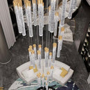 Chandeliers for Living Room 38-Lights Modern Crystal Light Extra Large Chandelier Light Fixture Entryway Foyer High Ceiling Chandeliers Lighting with Sloping Ceiling (Gold Chandelier) by CozyNest Decor