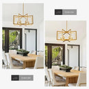 Modern Farmhouse Gold Chandeliers for Dining Room, 8-Light Industrial Metal Chandeliers Geometric Pendant Lights Kitchen Island for Entryway Stairway Foyer Hallway by CozyNest Decor