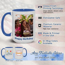 Custom Mug Upload Your Picture Personalized Coffee Mug with Photo Text Name Customized Cup Unique Ideas Gifts for Men Women Mom Dad Girlfriend Boyfriend Friend Family (Blue, 15oz) by TinyTreasures Baby Boutique