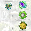 53 Inch Wind Spinner - Outdoor Metal Peacock Wind Sculptures for Garden, Patio, Yard, Lawn Decorations Double Windmill Spinner by GreenHaven Gardens