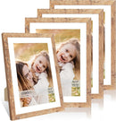 10x14 Picture Frame Set of 4, 10 x 14 Wood Photo Frames with Mat for 8x12 or 30x40cm Diamond Painting Art, Wooden Frame with Real Glass Cover for Wall and Tabletop Display,Brown by CozyNest Decor