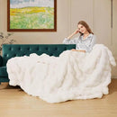 Light Beige Fluffy Blanket King Size Faux Bunny Fur Fuzzy 90x108 Throw Blanket for Bed Thick Furry Blanket King for Couch Bedroom Decor Winter Home Gifts 1000 GSM by CozyNest Decor