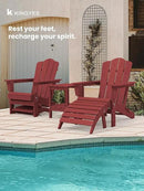 KINGYES Folding Adirondack Ottoman for Adirondack Chair, Red by CozyNest Decor