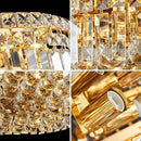 6-Lights Gold Crystal Flush Mount Chandelier Light Fixture K9 Crystals Modern Ceiling Lights Elegant Pendant Lamp for Bedroom,Hallway,Bar,Living Room,Dining Room,H5.9 xW20 (Bulbs Not Included) by CozyNest Decor
