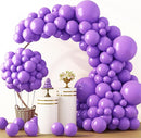 RUBFAC 129pcs Purple Balloons Different Sizes 18 12 10 5 Inch, Lavender Lilac Latex Balloon Garland Arch Kit for Halloween Masquerade Party Decorations Birthday Anniversary Baby Shower Party Supplies by TinyTreasures Baby Boutique