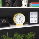NEWGATE® M Mantel Echo Desk Clock | Modern Round Design | Yellow | Easy to Read Numbers | Contemporary Style for Desk, Table, Shelf or Bedside by CozyNest Decor