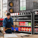 75” W Heavy Duty Metal Shelf, 8000LBS Metal Garage Shelving Units, 4 Tier Storage rack shelves, Steel Industrial Shelving , Adjustable Standing Shelf for Basement/Warehouse 75"W x 24"D x 70"H, Black by GreenHaven Gardens