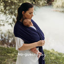 Boba Baby Wrap Carrier – Original Baby Sling Carrier for Newborns (7–35 lbs), Soft, Secure, Hands-Free & Ergonomic, Ideal for Comfortable Bonding, New Parents (Navy Blue) by TinyTreasures Baby Boutique