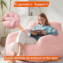 Bean Bag Chair for Adults with Pillow,Oversized Bean Bag Couch Chairs for Adults,Giant Lazy Couch Sofa Chairs with Filler,Large Reading Chair for Living Room Bedroom,Pink by CozyNest Decor