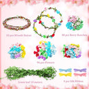 Syhood 20 Sets Flower Crowns Making Kit, Make Your Own Flower Crown Wreath Headbands and Bracelets Craft Kit Hair Accessories Handmade DIY Floral Garland Presents for Girls by TinyTreasures Baby Boutique