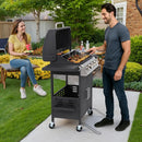 4 Burner Gas Grill with Side Burner, Stainless Steel Foldable Side Tables, 40,000 BTU, with Grease Tray, Easy Assembly for Patio, Backyard (Folding Version) by GreenHaven Gardens