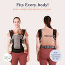 Beco Gemini Baby Carrier from Newborn to Toddler - Certified Ergonomic Newborn Baby Carrier for Infants and Children of 7-35 lbs - M Shape, Adjustable Seat, Breathable 3D Mesh (Cool Black) by TinyTreasures Baby Boutique